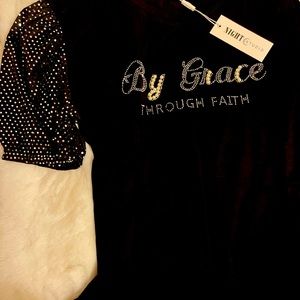 NIGHT STUDIO top Rhinestone & Pearls.